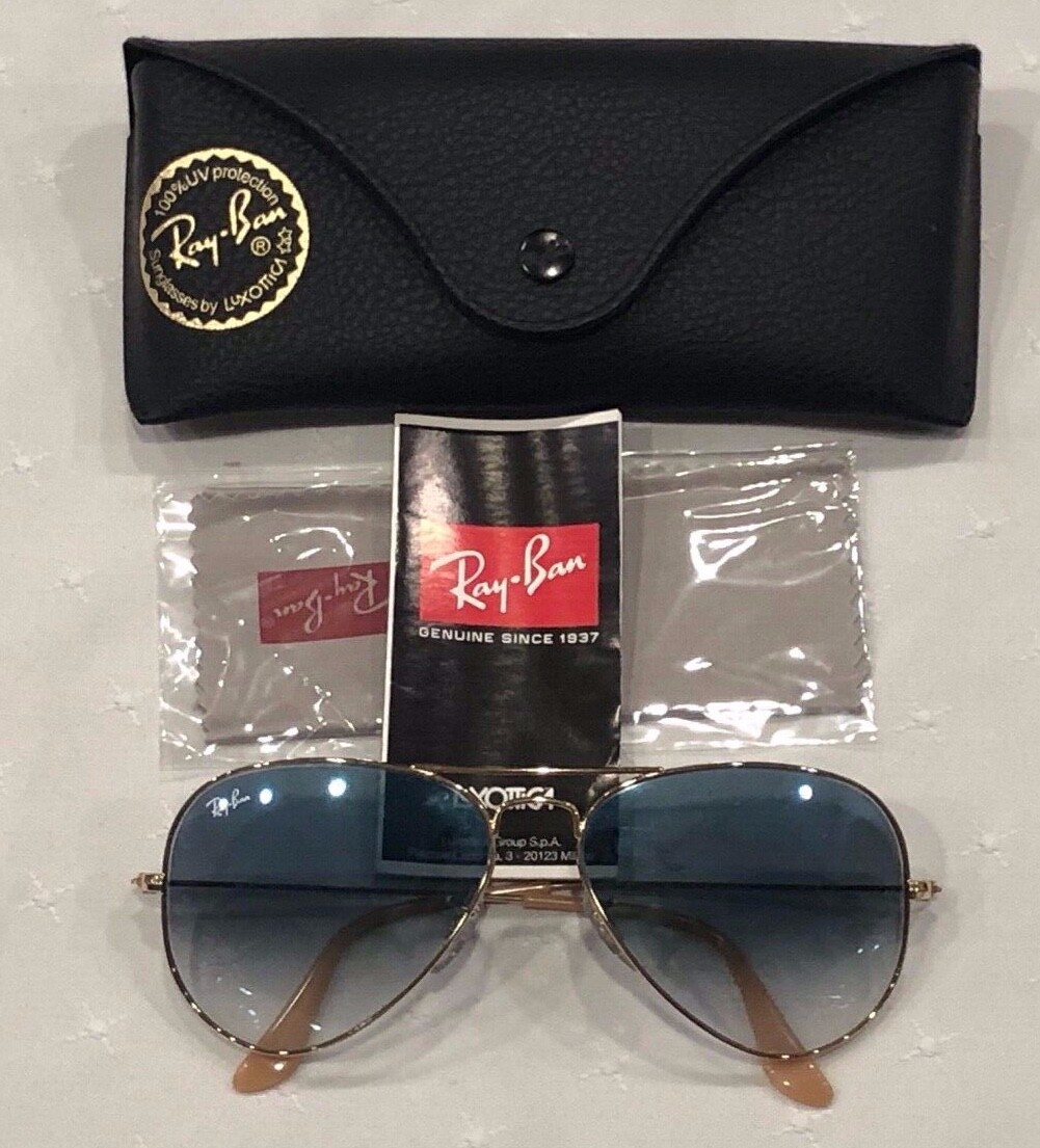 Brand New Ray-Ban Sunglasse RB3025 AVIATOR GRADIENT Gold