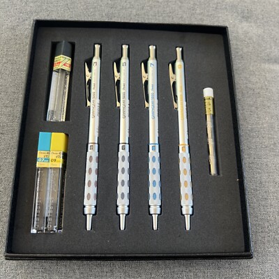 Pentel GRAPHGEAR 1000 Drafting Pencil Gift Set With Refill Leads & Erasers