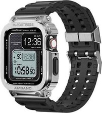 Rugged Apple Watch Band Case Stainless Metal Bumper 44/45mm iWatch SE 9 8 7 6 5