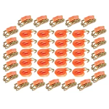 20 PACK 1.5" x 20' Ratchet Tie Down Straps With J Hooks Heavy Duty 4000lbs Strap