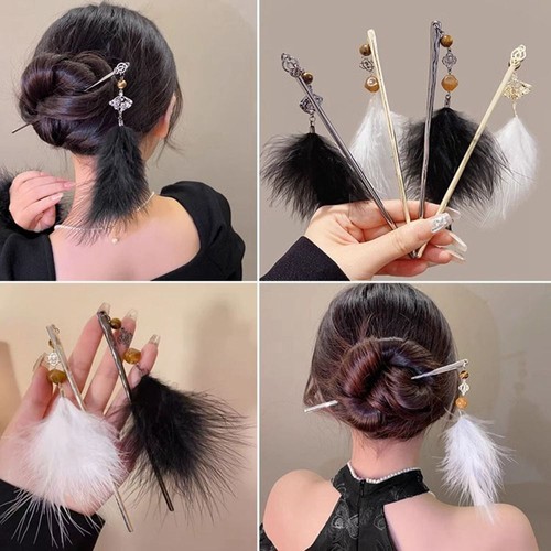 Metal Tassel Hair Stick Headdress Feather Hairpin Women Jewelry eBay