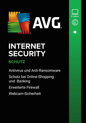 AVG Internet Security 2026 | 1PC 2 Jahre | Vollversion/Upgrade UE DE