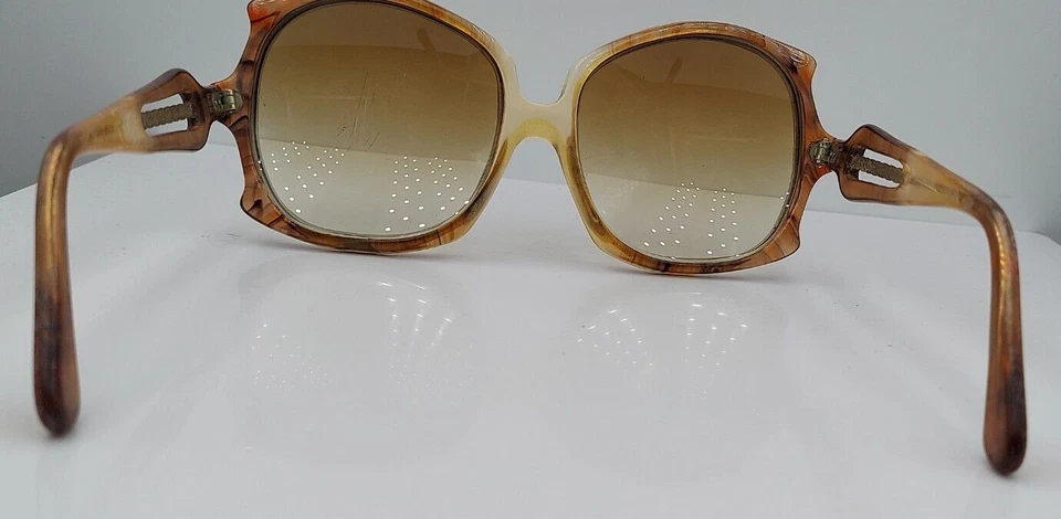 Винтажный Greco коричневый круглый негабаритные солнцезащитные очки ОПРАВЫ только - Изображение 4 из 4