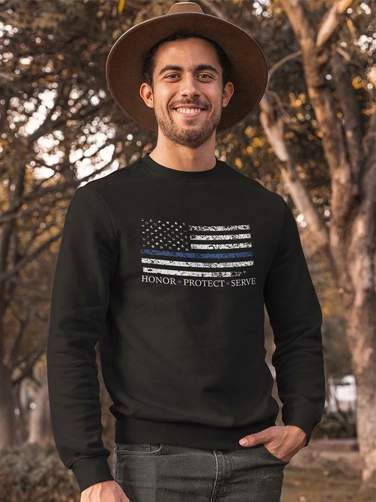 Thin blue deals line flag sweatshirt