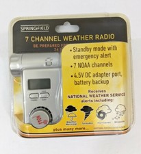 Springfield NOAA 7 Channel Emergency Weather Radio with LED Flashlight Read
