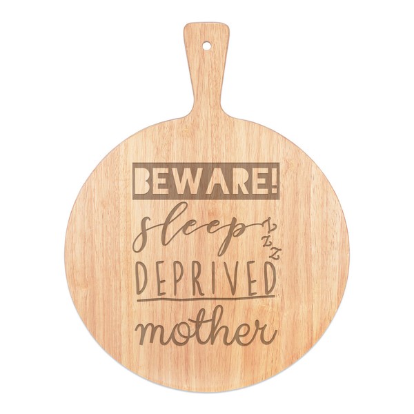 Beware Schlaf Deprived Mutter Pizza Brett Paddel Holz Muttertag Mutter Lustig-image