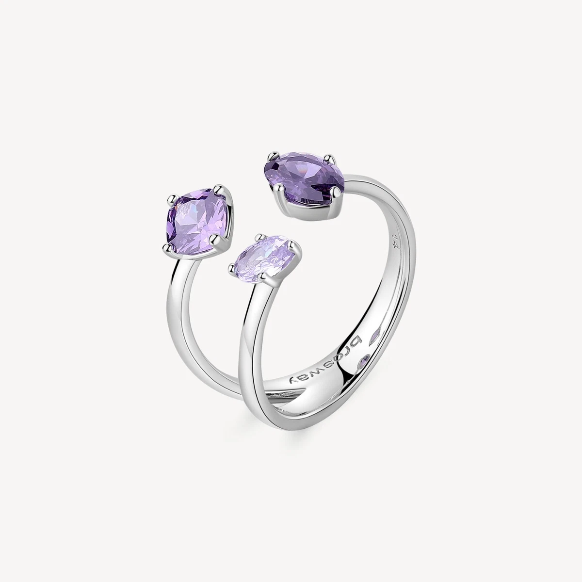 Anello Donna In Argento 925 Nero Con Zirconi 9,95 Ctw - Taglia 7 (Ovale)