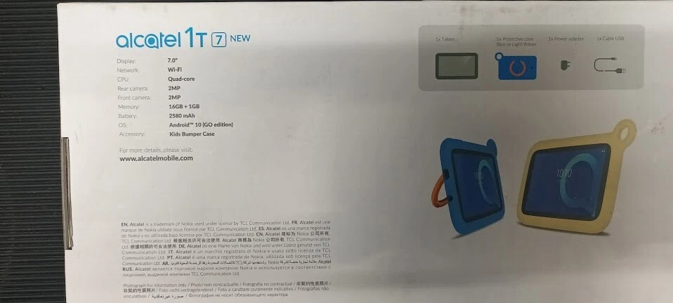 Alcatel 1T 7 Tablett 16Gb Speicher 1GB RAM Nicht Aktiv für Teile Oder Reparatur - Bild 4 von 4