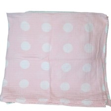 Cloud Island Target Polka Dot Pink Muslin Swaddle Lovey Blanket 45" X 48"