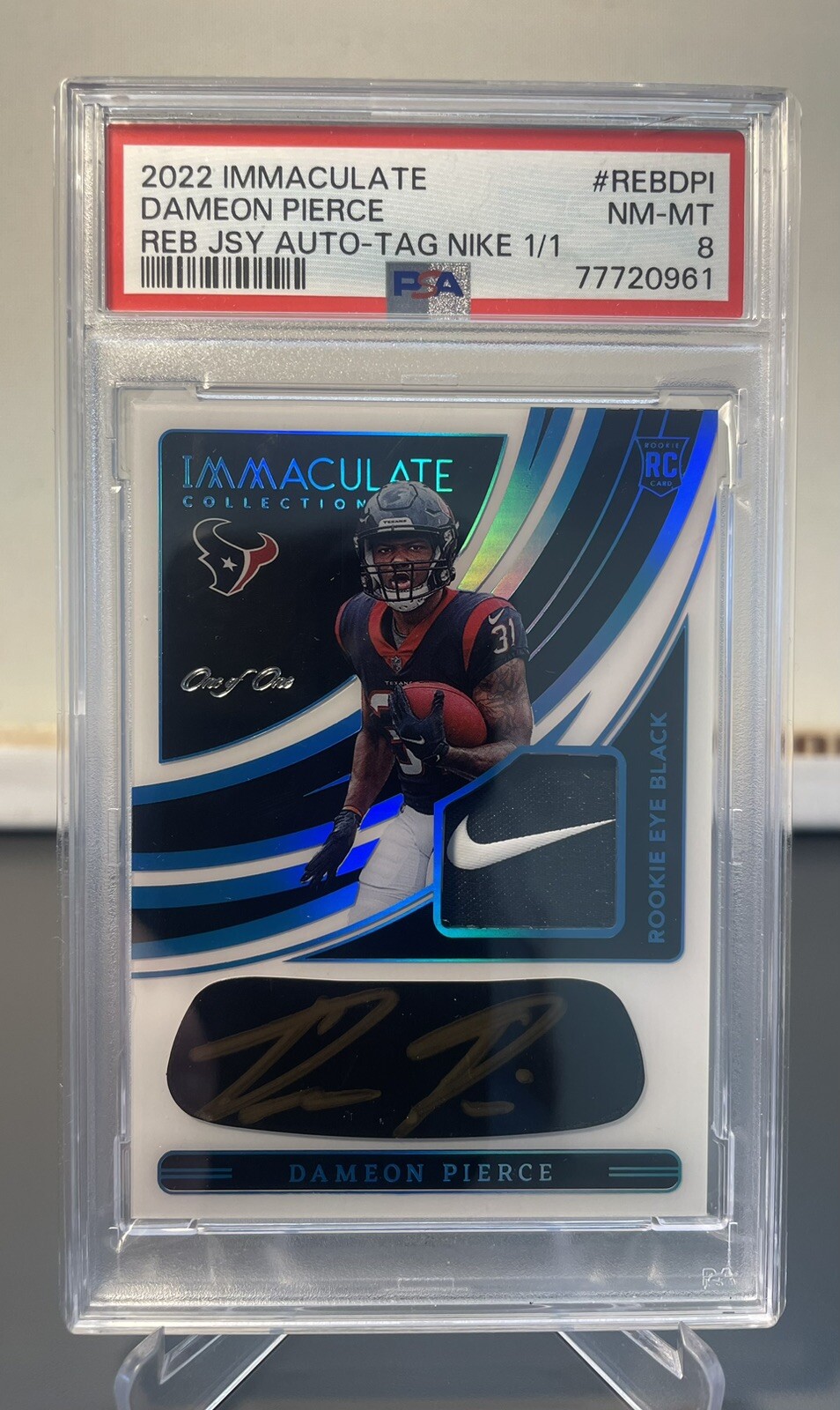 Dameon Pierce Panini Immaculate Collection Immaculate Rookie Eye Black Jersey Autographs #REBDPI Laundry Tag Nike 1/1