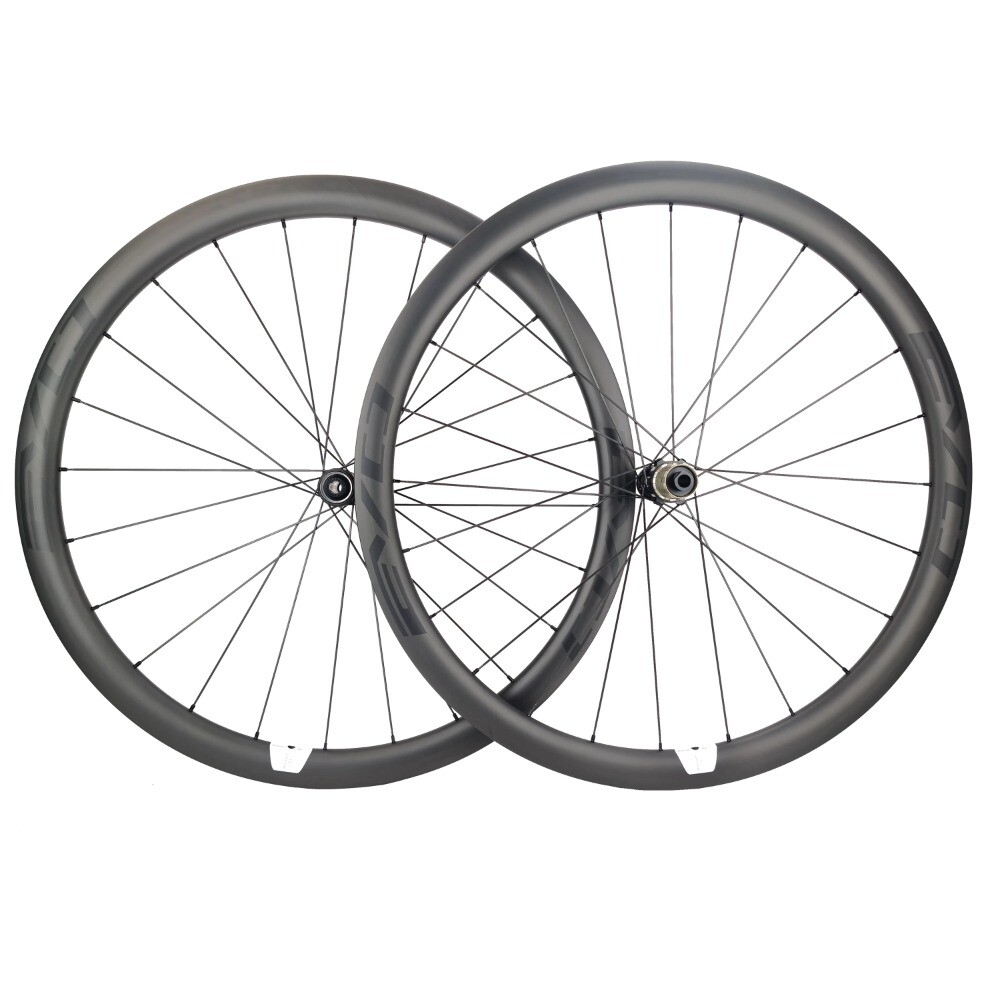 Carbon Road Bike Wheelset 38mm Depth 25mm Width Disc Brake Tubeless Center Lock