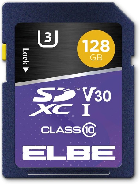 ELBE - Tarjeta de Memoria SDXC de 128 GB (hasta 100 MB/s, Class 10
