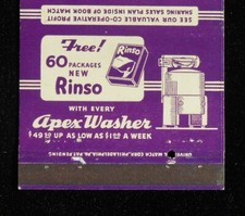 1940s Frank S. Ursino Typewriters Apex Wash Machines Philadelphia PA Matchbook thumbnail