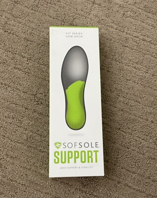 SOFSOLE SUPPORT Fit Series Low Arch Support & Stability Men s Insole SZ 11-12