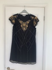 Red Herring Black & Copper Sequined Party Dress Size 12