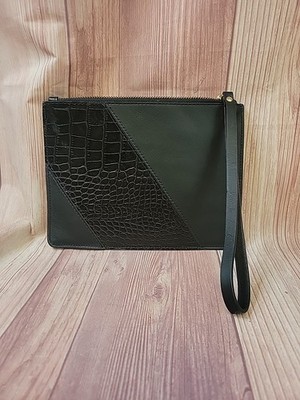 Martina Mori Black Leather Clutch Purse
