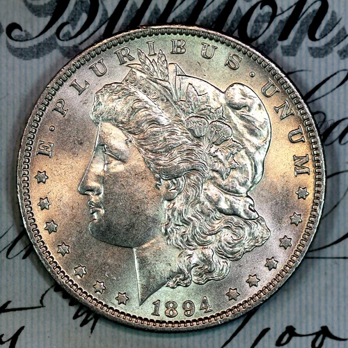 * 1894-P * SOLID+ GEM BU MS MORGAN SILVER DOLLAR * FROM ORIGINAL COLLECTION