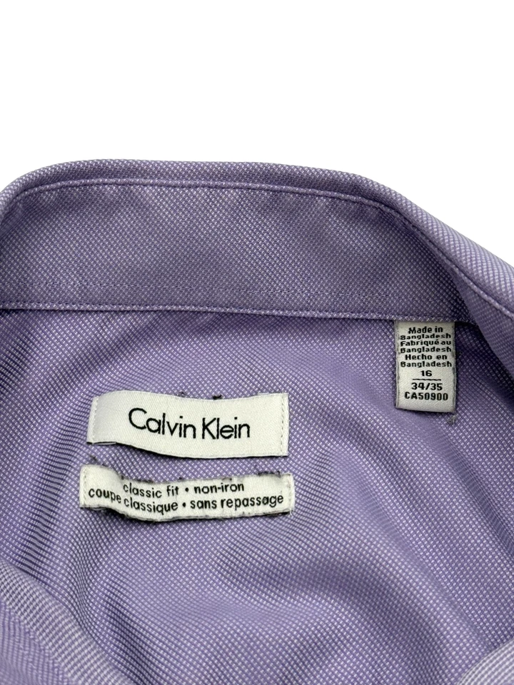 Camicia Classica Fit Non-Stropicciata Calvin Klein Uomo Taglia L - 34/35 - 16 - Immagine 4 di 4