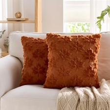 Maple Leaf Fall Pillow Covers 18x18 Inch Set of 2 Autumn Decorative Throw Pillow