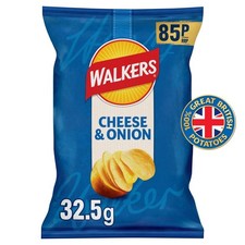Walkers Crisps Cheese & Onion 32.5g (Pack of 32)
