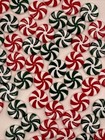 Red, White & Green Swirl Peppermint Candy Shaped Beads 60 Beads Holiday Craft