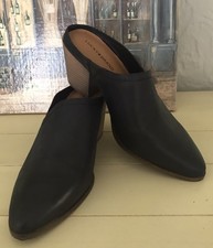 Lucky Brand "Bryanna" Slip-On Asymmetrical Black Cutout Mules Shoes - Size 8M/39