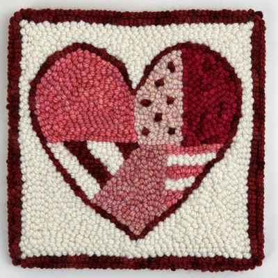 Oxford 20,5x20,5cm Punch needle heart kit red Basic The Company 40006