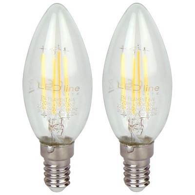 LED line LITE LED Filament Kerzenlampe C35 E14 6W 720lm 230V 2 Stück