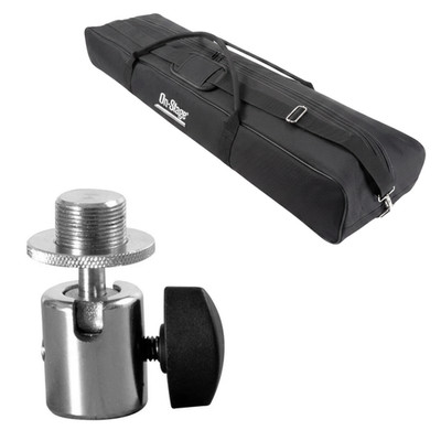 Tripod Mic Stand Gig Bag + 360° Ball Joint Microphone Stand Adapter Bundle
