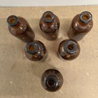 Antique amber-brown medicine Bottles 50/60 ml Marked 1845 apothecary set of 6 — photo 3