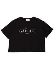 Camiseta Top Gaelle Para Mujer De Gran Tamaño Gráfico Corto EE. UU. 3 XS Algodón Negro AE11