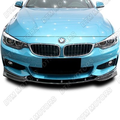 For 2014-2020 BMW F32 F33 F36 4-Series M-Sport Carbon Look Front Bumper Lip 3pcs