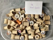 96 Vintage Wooden Thread Spools Coats  & Clark Myer Star & More