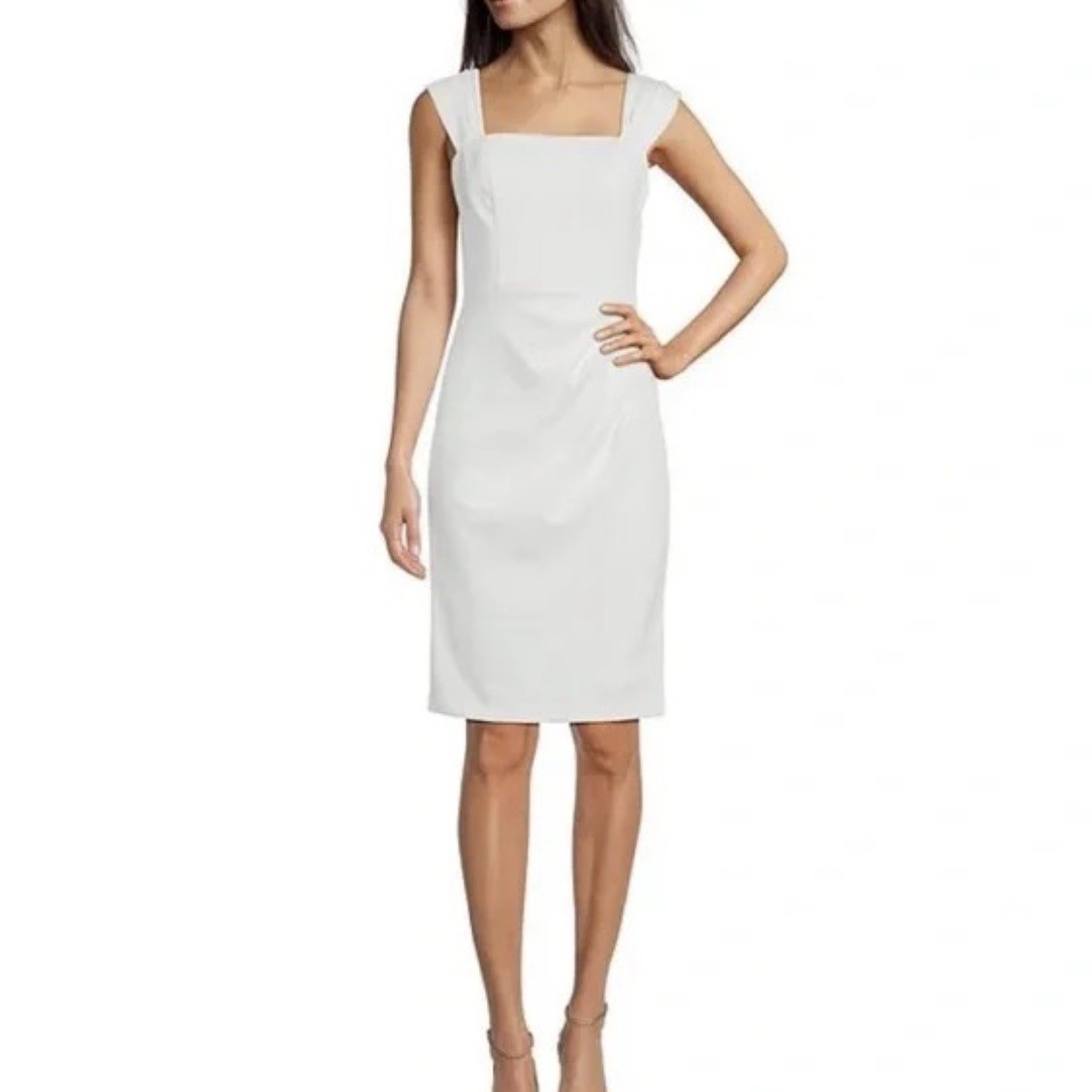 Vince Camuto Ivory White Scuba Bodycon Sleeveless Graduation Cocktail Lined  SZ 4 | eBay