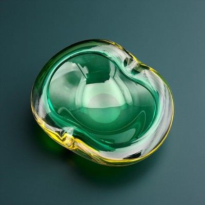 Murano Glass Ashtray Heavy Italian Art Glass Vintage Design 1960s Modern Style 