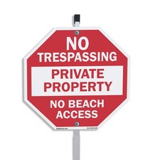 No Trespassing Private Property N Octagon Sign With Stake Weather Resistant
