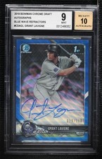 2018 Bowman Draft Chrome Pick Blue Wave Refractor Grant Lavigne BGS 9 Auto k0w