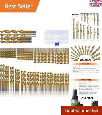 Vielseitiges 99tlg HSS Bohrer Set (1,5-10mm) - Ideal für Holz, Kunststoff & Metall