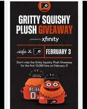 2026 Gritty Mascot Plush Squishy Philadelphia Flyers SGA 2/3 Kids Toy NHL