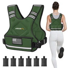 Adjustable Weighted Vest, 4-10lb/12-18lb/20-32lb Vest with 6 Ironsand Weights...
