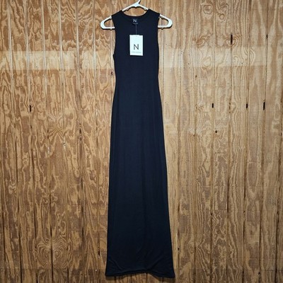 NWT Naked Wardrobe Black Bodycon Maxi Dress Sz Small Sleeveless Curve  Hugging | eBay