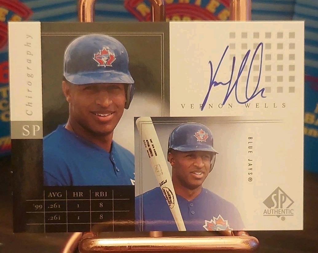2000 SP Authentic Chirography Vernon Wells VW AUTO Autograph Blue Jays