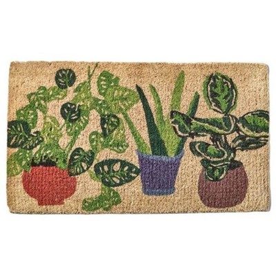 Tag Coir Doormat, Potted Plants