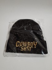 Aew Black Knit Beanie Hat Cowboy Sh*t Embroid...