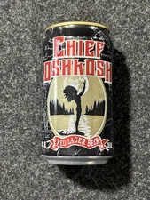 Chief Oshkosh Aluminum Stay-On-Tab Empty 12oz Beer Can (Bottom Opened)