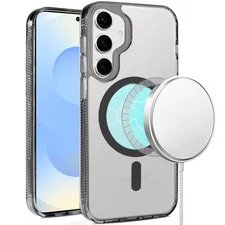 For Samsung S25+/S24+ Case Magnetic Circle w/ Grip Sides Cover + Tempered Glass