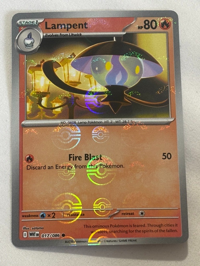Pokemon TCG Lampent 017/086 White Flare (Poke Ball Pattern)