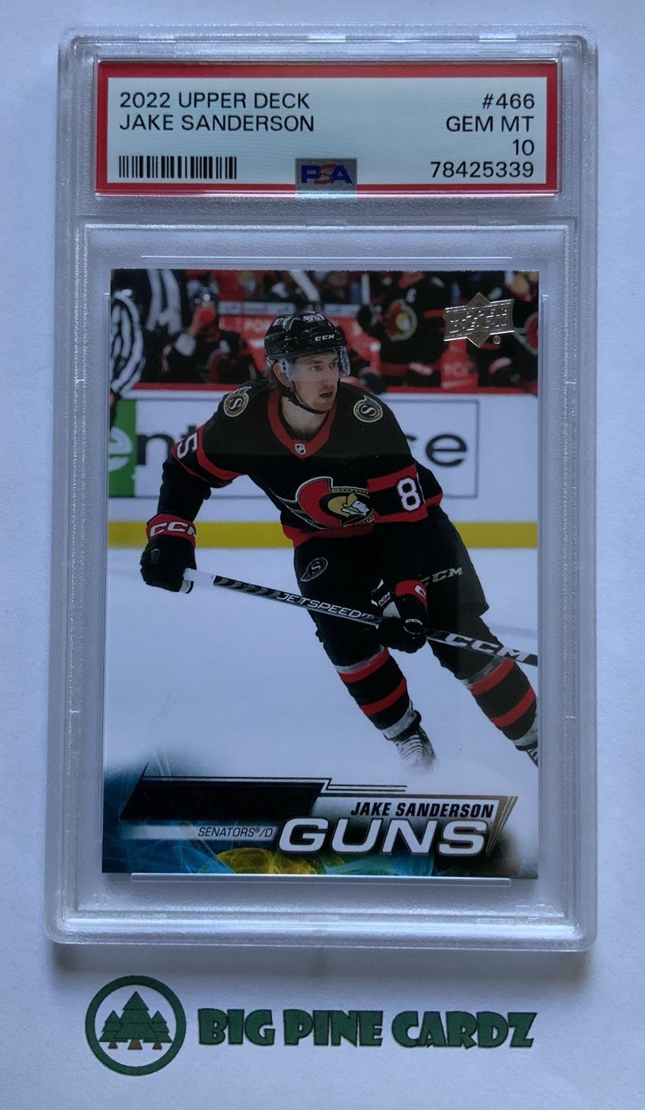 2022-23 Upper Deck Series 2 - Young Guns Jake Sanderson #466 (RC) PSA 10