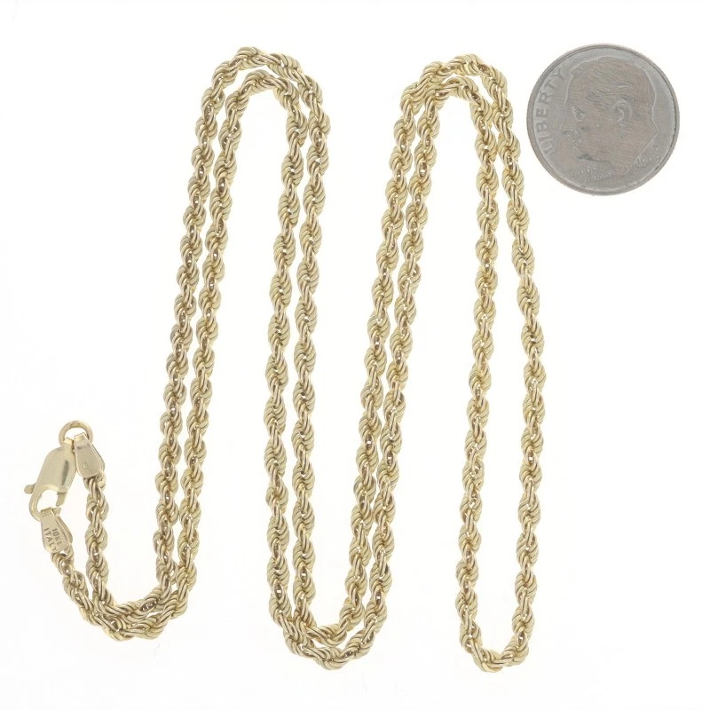 Collar Cadena Cuerda Oro Amarillo 24 3/4" - 10k Italia Foto 2 de 4