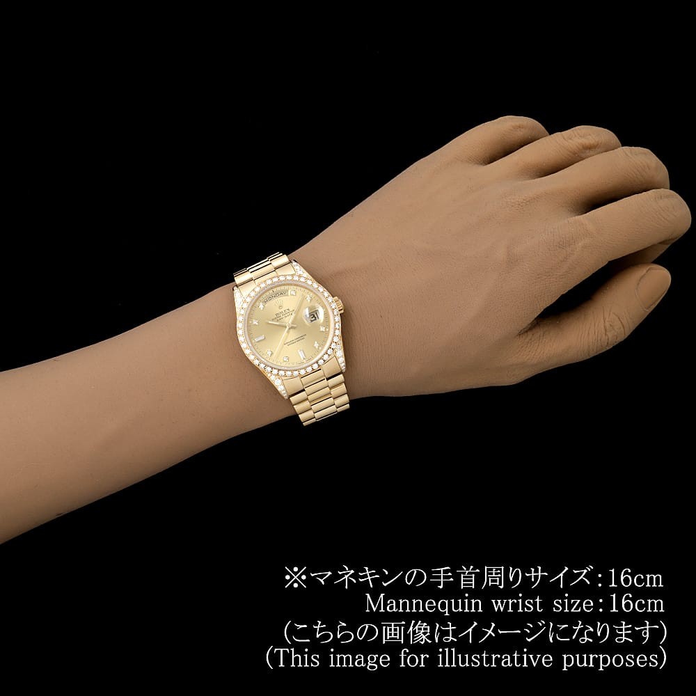 ROLEX Day-Date with diamond bezel and lugs, 8 diamonds, and 2 baguette diamo... image 6